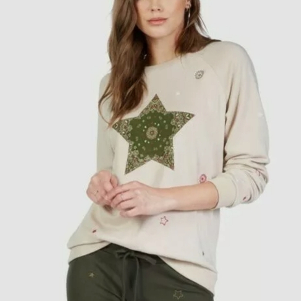 NEW Lauren Moshi Star Bandana Pullover